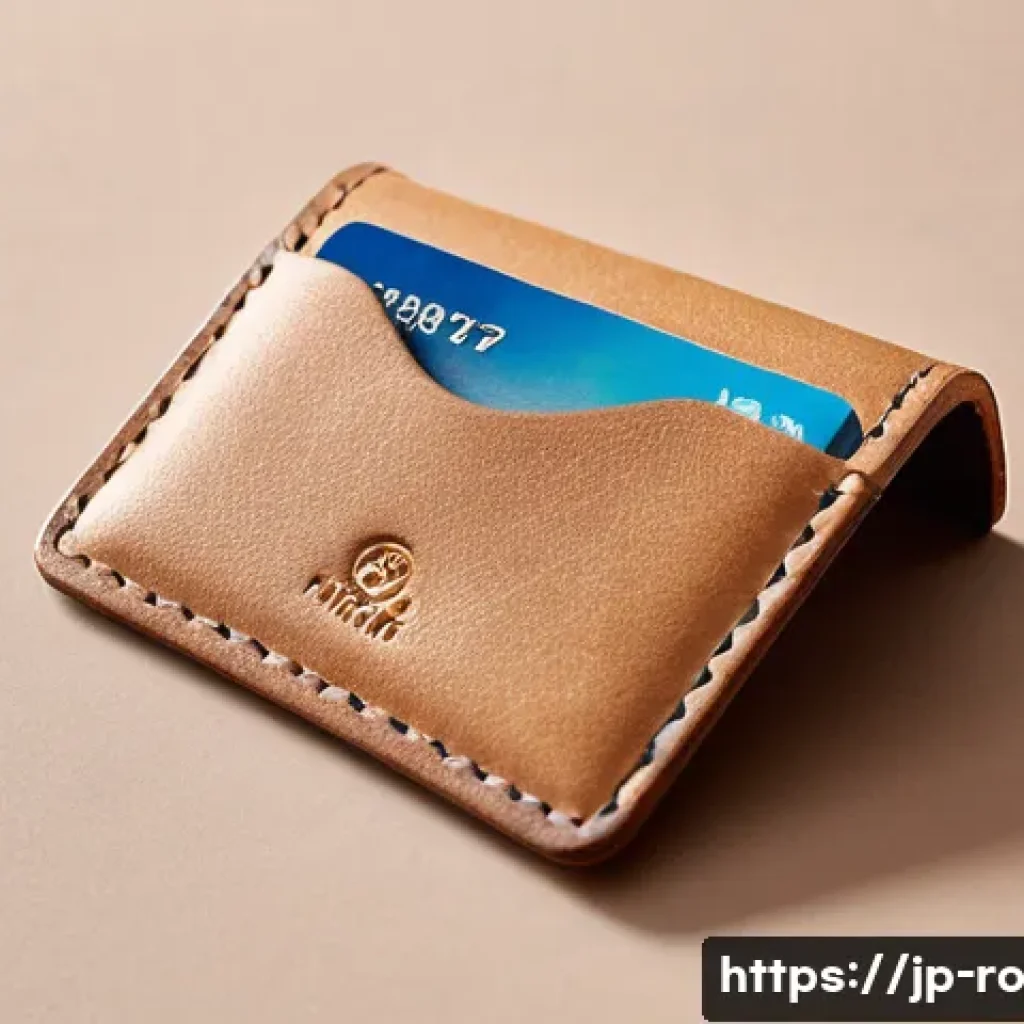 콤부차 가죽 제품의 소비자 구매 요인 - **Prompt:** A close-up shot of a handcrafted kombucha leather cardholder, showcasing its unique text...